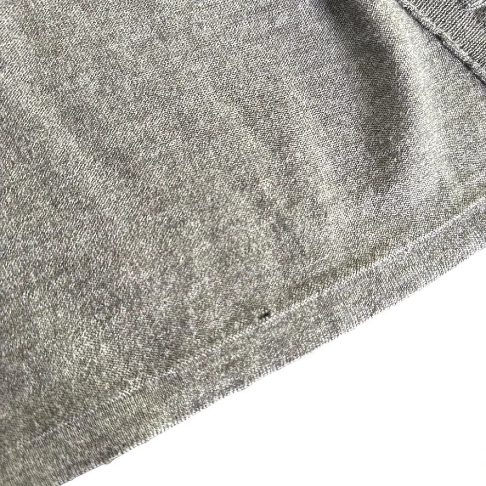 Kinross Cashmere Ruffle Open‎ Front Cardigan Sweater Size XS Gray Cozy Knit